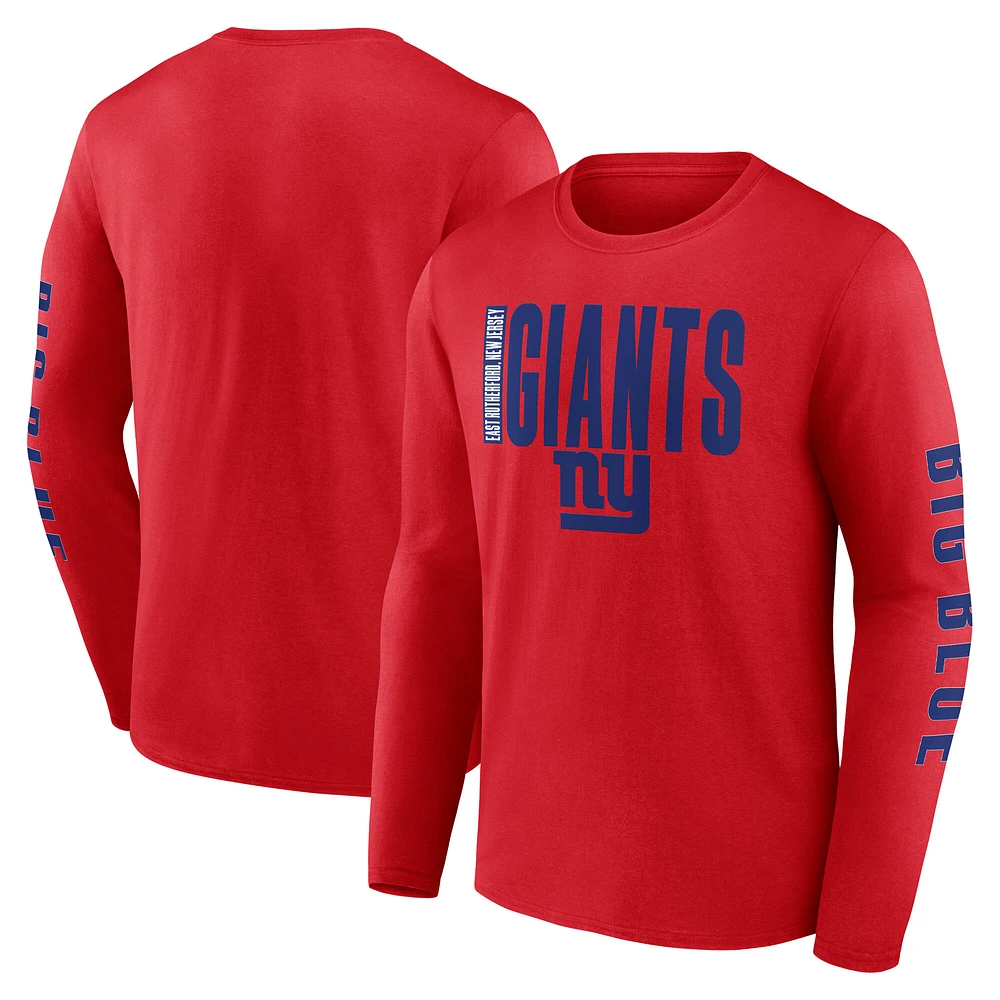 Men's Fanatics  Red New York Giants Big & Tall Vision Long Sleeve T-Shirt