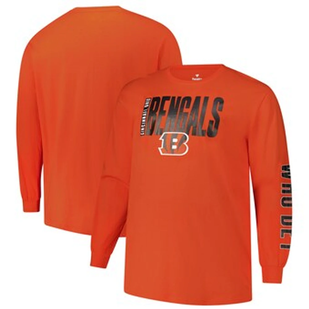 Men's Fanatics  Orange Cincinnati Bengals Big & Tall Vision Long Sleeve T-Shirt