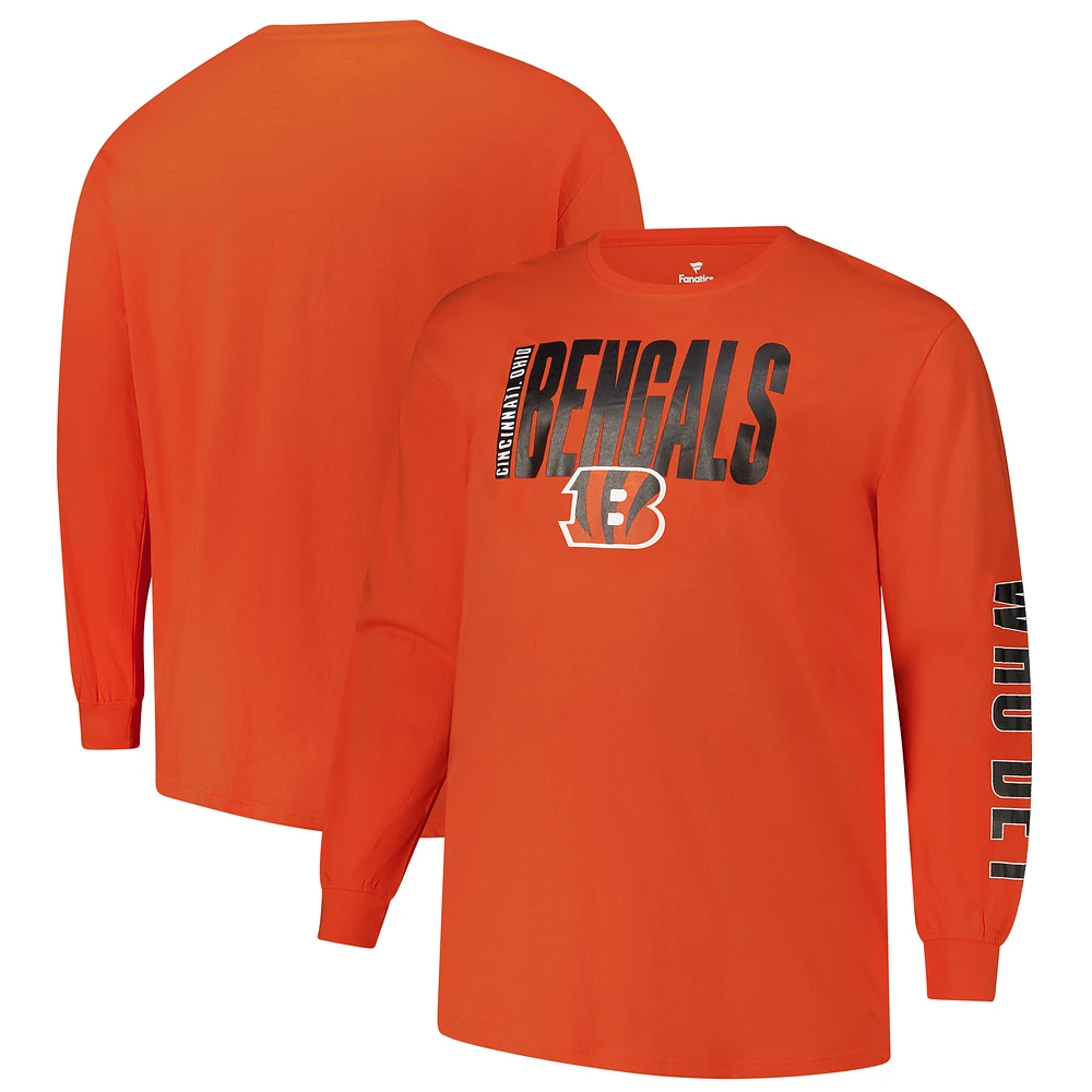 Men's Fanatics  Orange Cincinnati Bengals Big & Tall Vision Long Sleeve T-Shirt