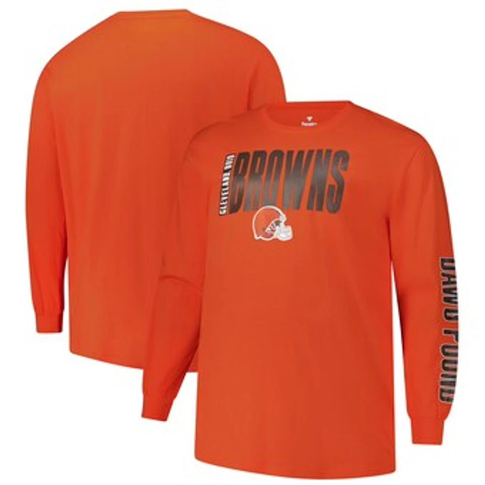 Men's Fanatics  Orange Cleveland Browns Big & Tall Vision Long Sleeve T-Shirt