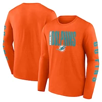 Men's Fanatics  Orange Miami Dolphins Big & Tall Vision Long Sleeve T-Shirt