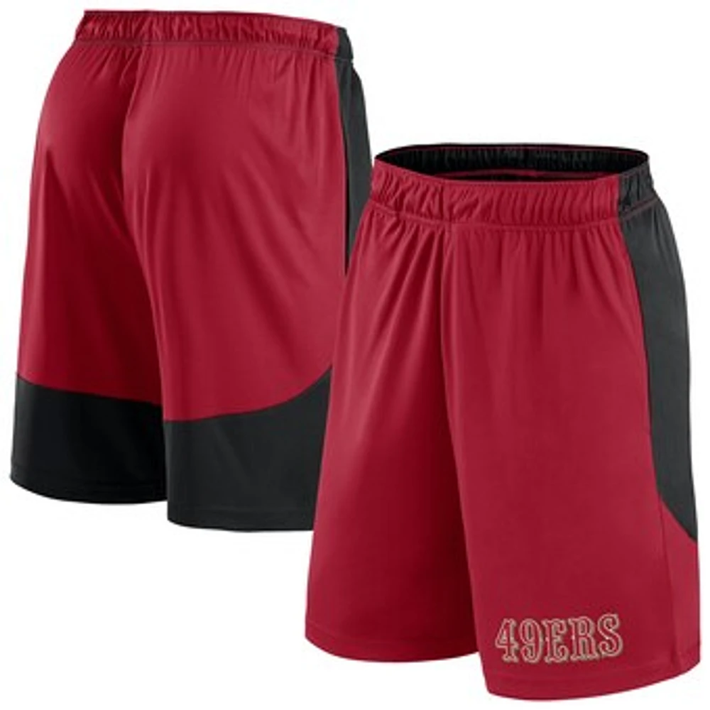 Men's Fanatics Scarlet/Black San Francisco 49ers Big & Tall Launch Shorts