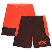 Men's Fanatics Brown/Orange Cleveland Browns Big & Tall Synthetic Launch Shorts