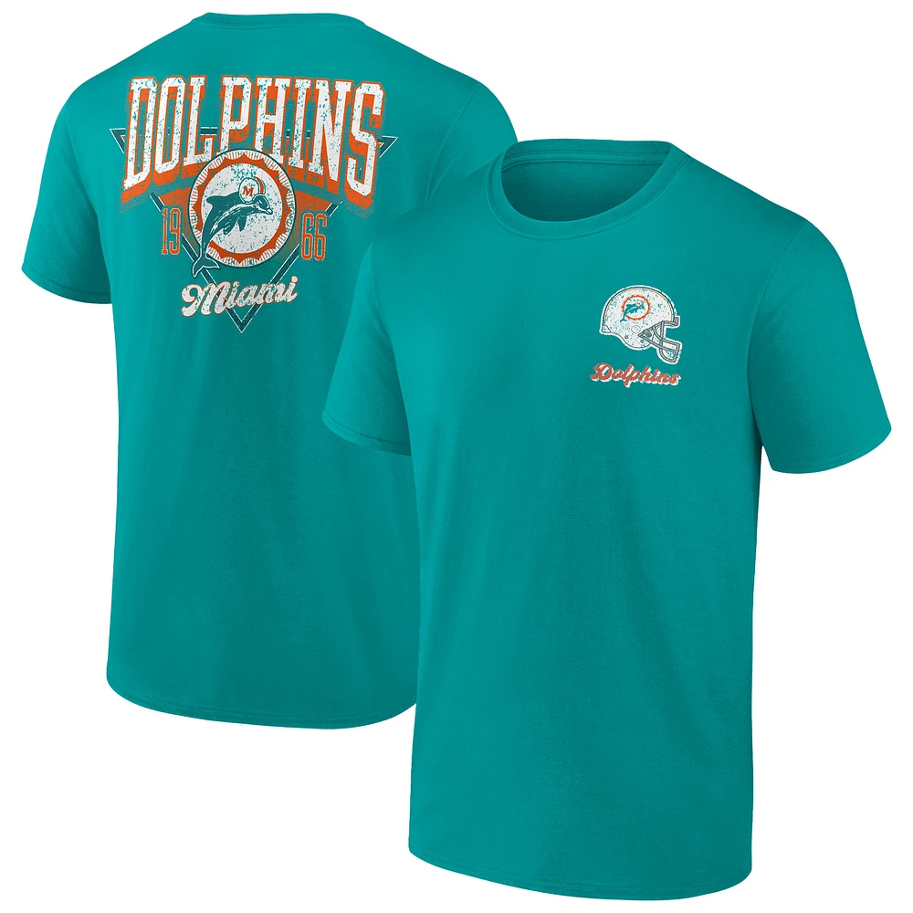 Men's Fanatics Aqua Miami Dolphins Big & Tall Throwback Logo T-Shirt