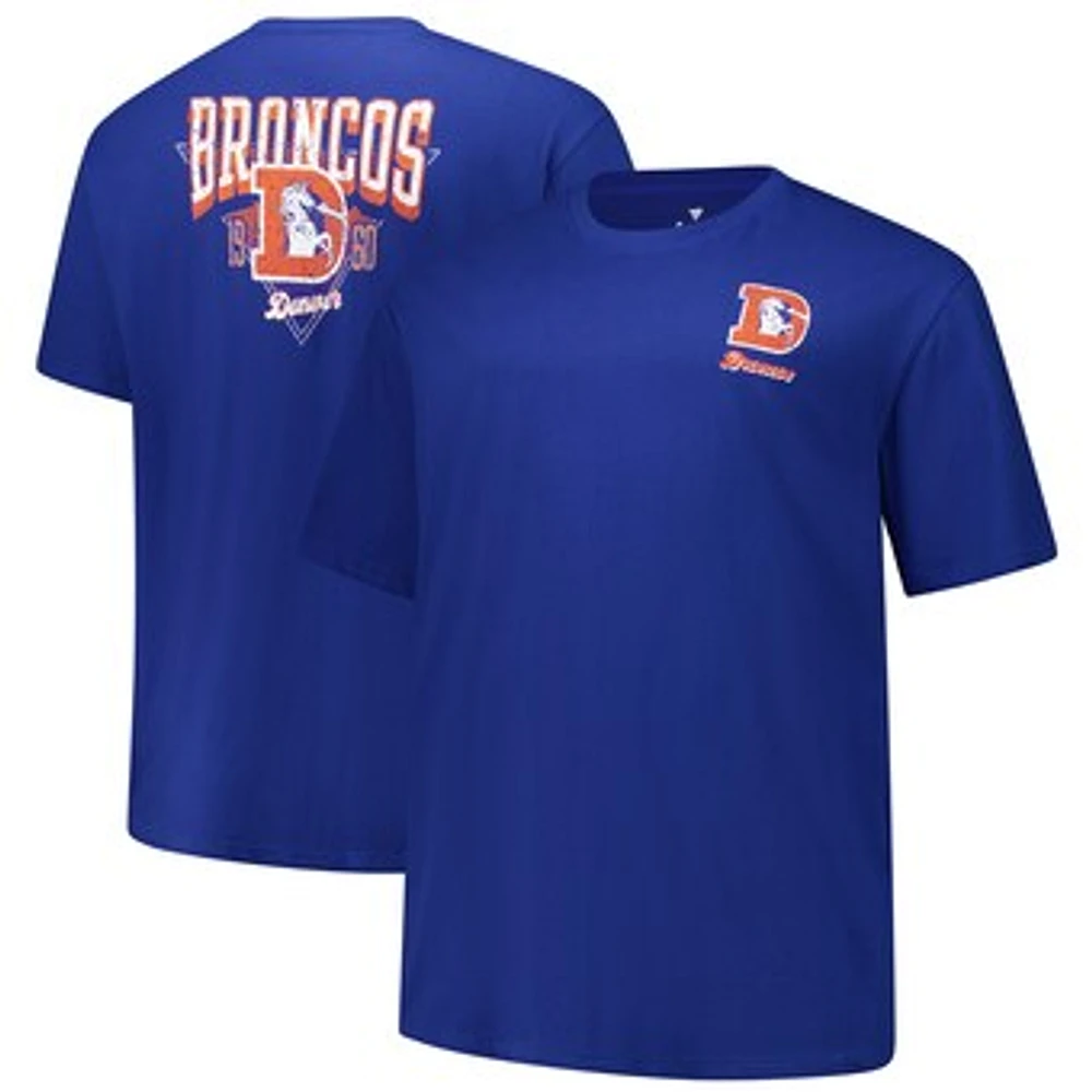 Men's Fanatics Royal Denver Broncos Big & Tall Throwback Logo T-Shirt