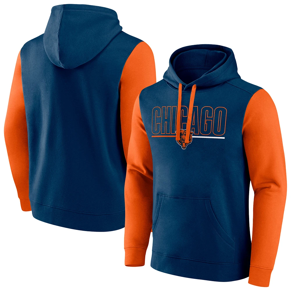 Men's Fanatics Navy Chicago Bears Big & Tall Outline Pullover Hoodie