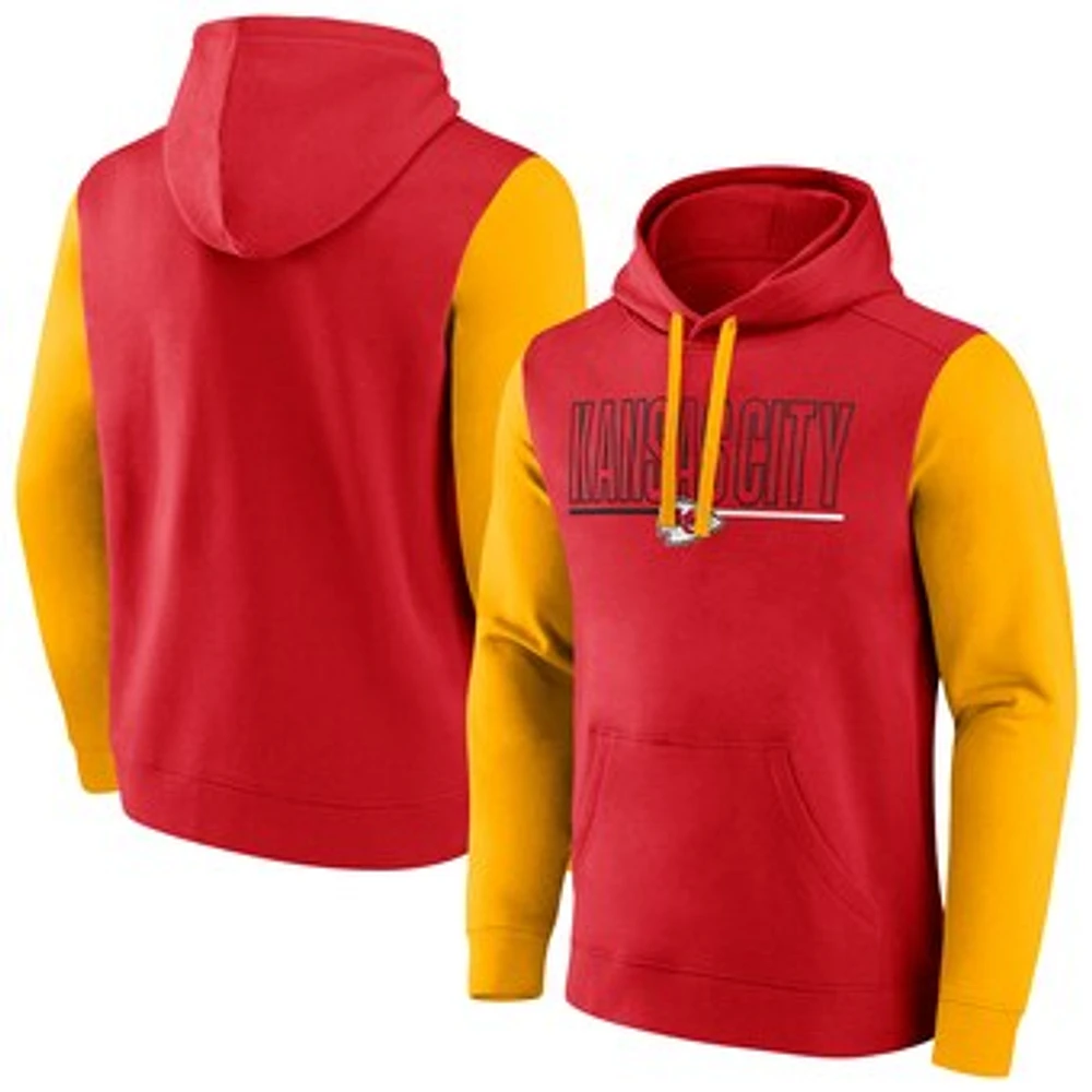 Men's Fanatics Red Kansas City Chiefs Big & Tall Outline Pullover Hoodie