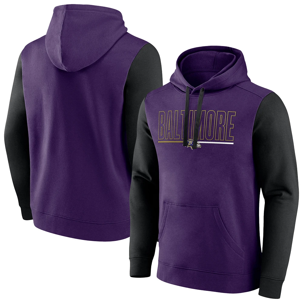 Men's Fanatics Purple Baltimore Ravens Big & Tall Outline Pullover Hoodie