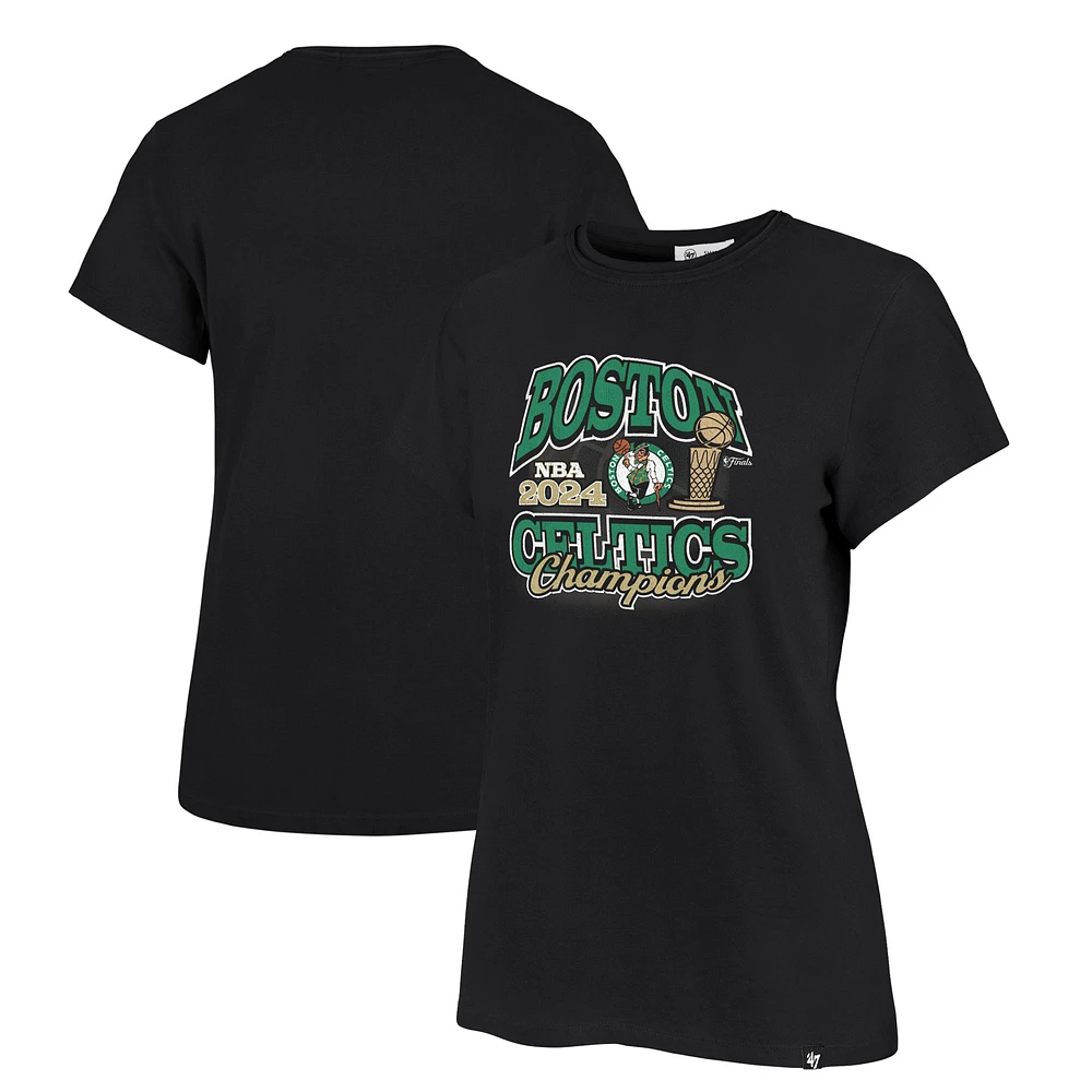 Women's '47 Black Boston Celtics 2024 NBA Finals Champions Trophy Franklin T-Shirt