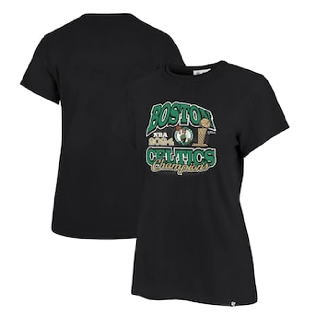 Women's '47 Black Boston Celtics 2024 NBA Finals Champions Plus Trophy Franklin T-Shirt