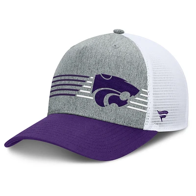 Men's Fanatics Heather Gray/Purple Kansas State Wildcats Profile Trucker Adjustable Hat