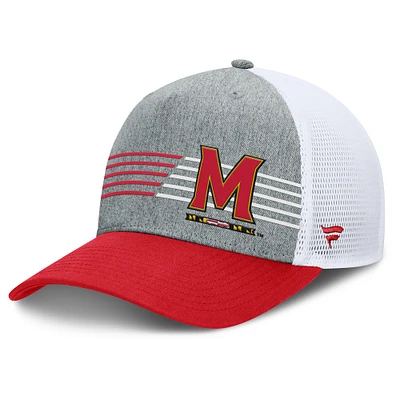 Men's Fanatics Heather Gray/Red Maryland Terrapins Profile Trucker Adjustable Hat