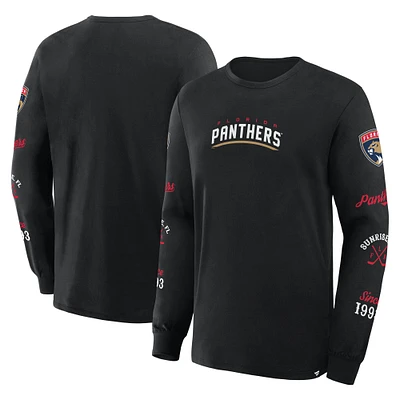 Men's Fanatics Black Florida Panthers Legacy Cotton Long Sleeve T-Shirt