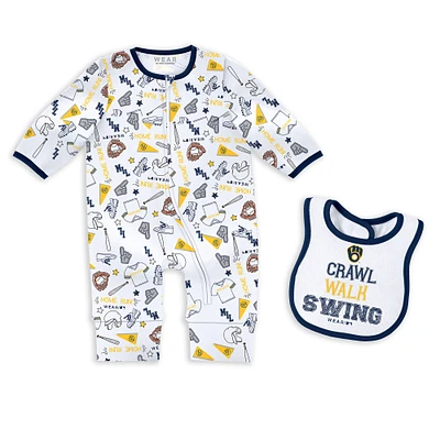 Newborn & Infant WEAR by Erin Andrews Milwaukee Brewers Sleep Play Set