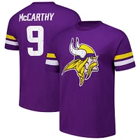 Men's Majestic Threads J.J. McCarthy Purple Minnesota Vikings Name & Number Oversize Fit T-Shirt