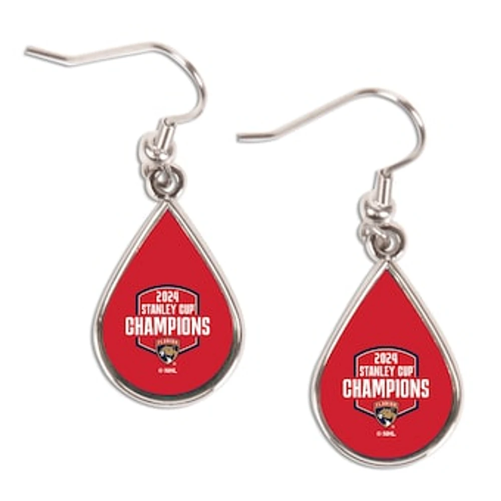 WinCraft Florida Panthers 2024 Stanley Cup Champions Tear Drop Dangle Earrings