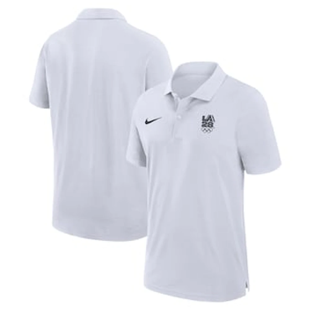 Men's Nike White LA28 Summer Olympics Woven Polo