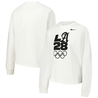 Women's Nike White LA28 Boxy Long Sleeve T-Shirt