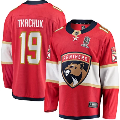 Men's Fanatics Matthew Tkachuk Red Florida Panthers Home 2024 Stanley Cup Champions Breakaway Player Jersey