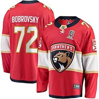 Men's Fanatics Sergei Bobrovsky Red Florida Panthers Home 2024 Stanley Cup Champions Breakaway Player Jersey