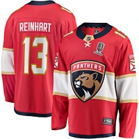 Men's Fanatics Sam Reinhart Red Florida Panthers Home 2024 Stanley Cup Champions Breakaway Player Jersey