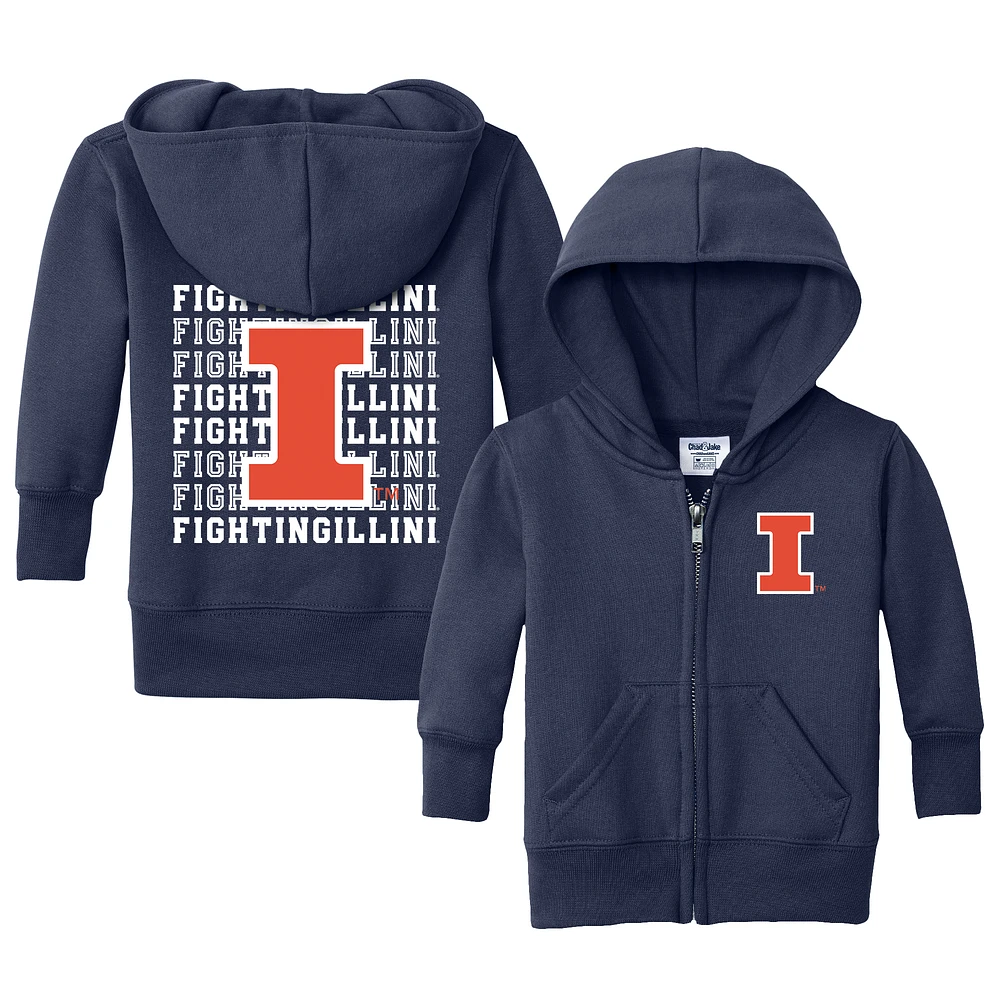 Infant Chad & Jake Navy Illinois Fighting Illini Retro Full-Zip Hoodie Sweatshirt