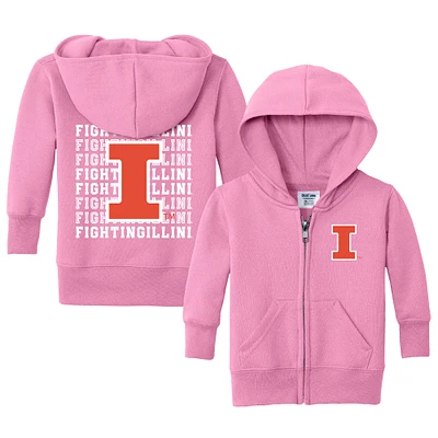 Infant Chad & Jake Pink Illinois Fighting Illini Retro Full-Zip Hoodie