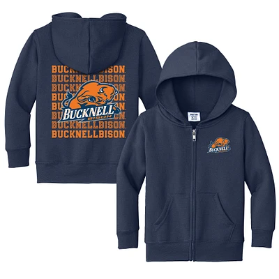 Toddler Chad & Jake Navy Bucknell Bison Retro Full-Zip Hoodie Sweatshirt
