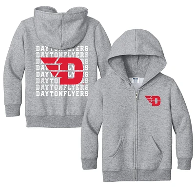 Toddler Chad & Jake Heather Gray Dayton Flyers Retro Full-Zip Hoodie Sweatshirt