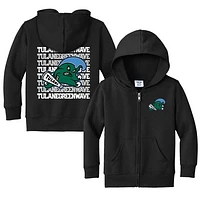 Toddler Chad & Jake Black Tulane Green Wave Retro Full-Zip Hoodie Sweatshirt