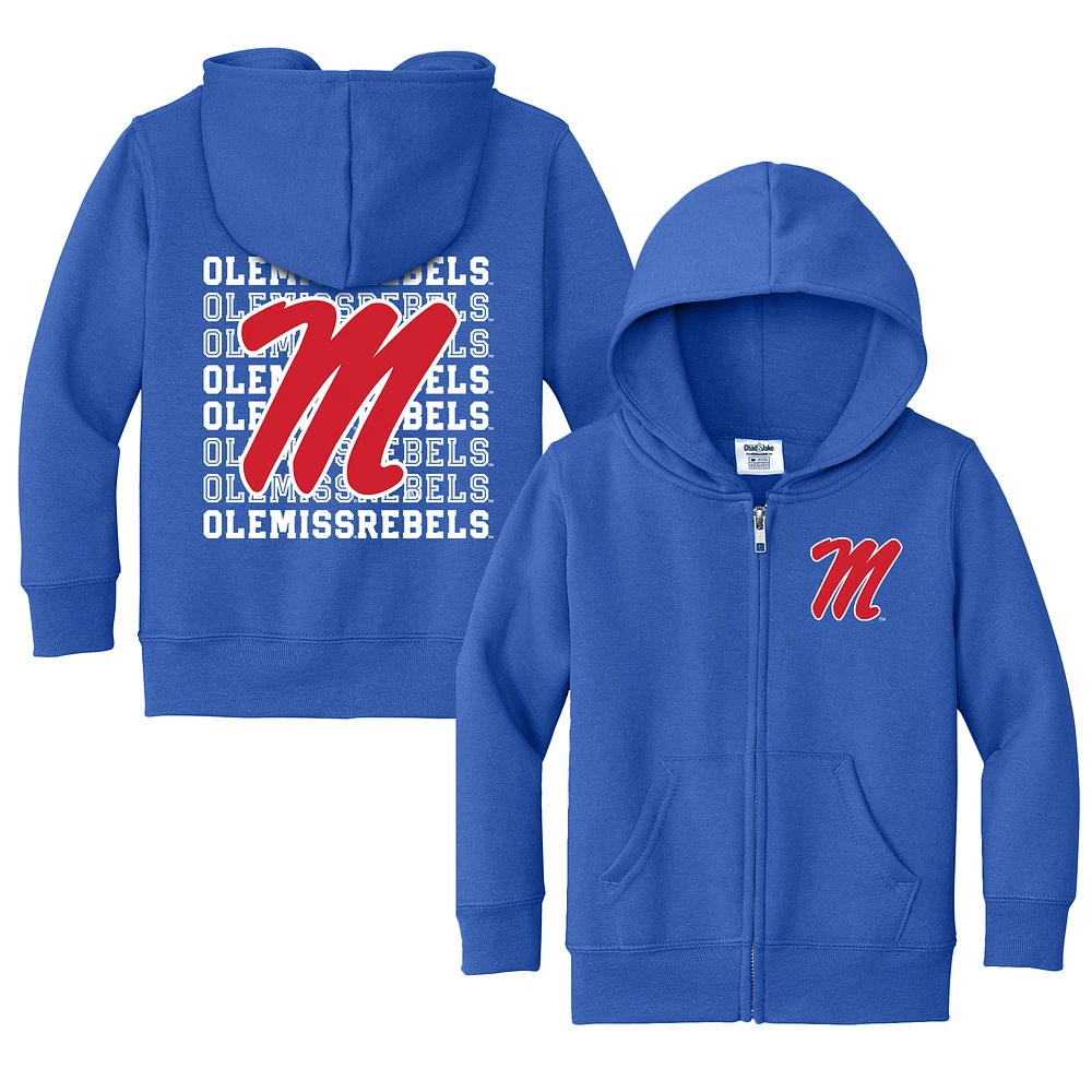 Toddler Chad & Jake Royal Ole Miss Rebels Retro Full-Zip Hoodie Sweatshirt