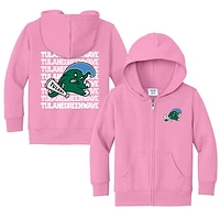 Toddler Chad & Jake Pink Tulane Green Wave Retro Full-Zip Hoodie Sweatshirt