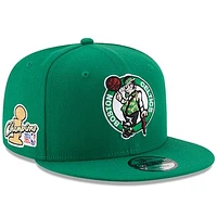 Men's New Era Kelly Green Boston Celtics 2024 NBA Finals Champions Side Patch 9FIFTY Snapback Hat