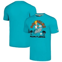 Unisex NFL x Homage x Beavis and Butt-Head Teal Miami Dolphins Tri-Blend T-Shirt