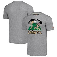 Unisex NFL x Homage Beavis and Butt-Head Gray New Orleans Saints Tri-Blend T-Shirt