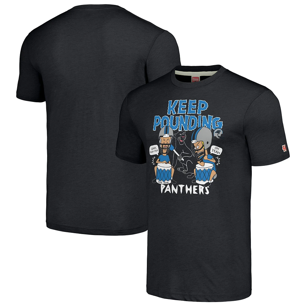 Unisex NFL x Homage Beavis and Butt-Head Charcoal Carolina Panthers Tri-Blend T-Shirt