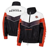 Women's The Wild Collective Black Cincinnati Bengals 1/4 Zip Track Jacket