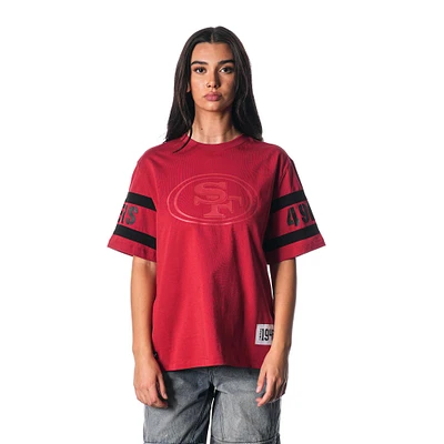 Women's The Wild Collective Scarlet San Francisco 49ers Drop Shoulder T-Shirt