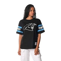 Women's The Wild Collective Black Carolina Panthers Drop Shoulder T-Shirt