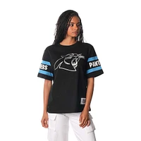 Women's The Wild Collective Black Carolina Panthers Drop Shoulder T-Shirt