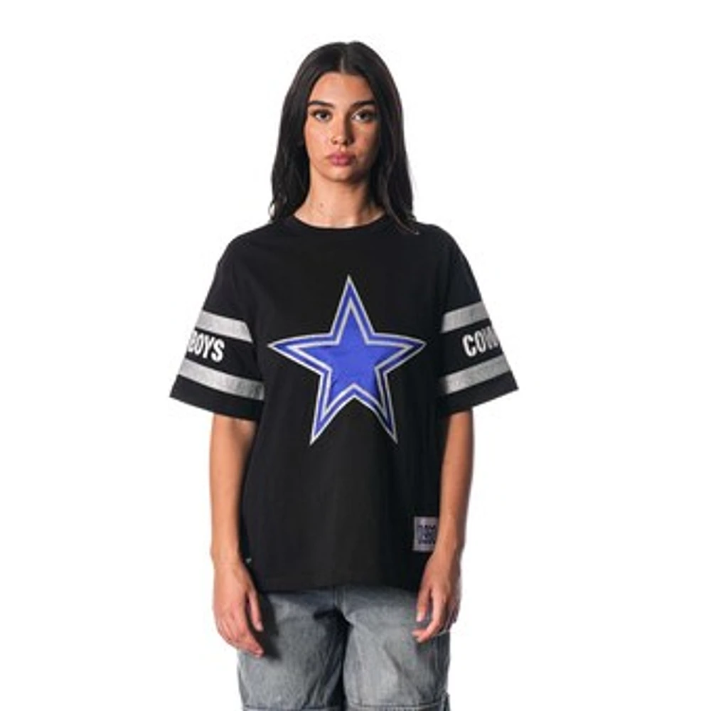 Women's The Wild Collective Black Dallas Cowboys Drop Shoulder T-Shirt