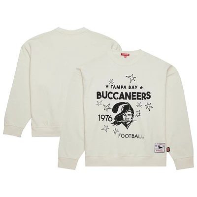 Women's Mitchell & Ness  Cream Tampa Bay Buccaneers Throwback Logo 3.0 Pullover Sweatshirt