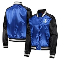 Women's Mitchell & Ness Blue Detroit Lions Team 2.0 Satin Raglan Full-Snap Jacket