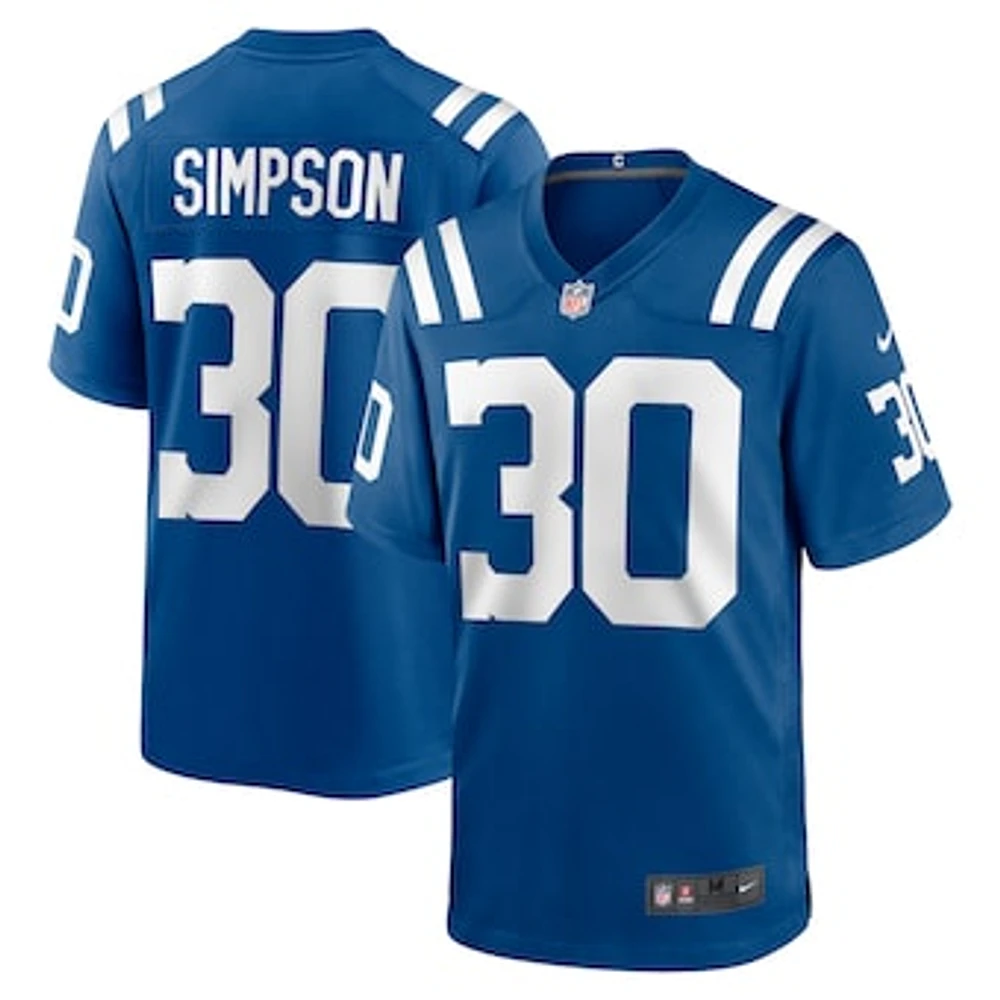 Men's Nike Jaylin Simpson  Royal Indianapolis Colts Game Jersey