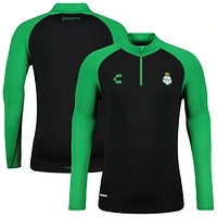 Men's Charly  Black Santos Laguna 2024/25 Quarter-Zip Pullover Top