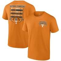 Men's Fanatics Tennessee Orange Volunteers 2024 NCAA Baseball College World Series Champions Schedule T-Shirt