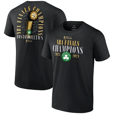 Men's Fanatics Black Boston Celtics 2024 NBA Finals Champions Big & Tall Fade Away Jumper Roster Signature T-Shirt