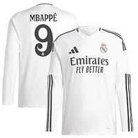 Men's adidas  Kylian Mbappé White Real Madrid 2024/25 Home Replica Long Sleeve Player Jersey