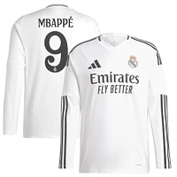 Men's adidas  Kylian Mbappé White Real Madrid 2024/25 Home Replica Long Sleeve Player Jersey