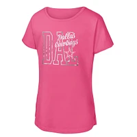 Girls Youth Pink Dallas Cowboys Signal Caller Dolman T-Shirt